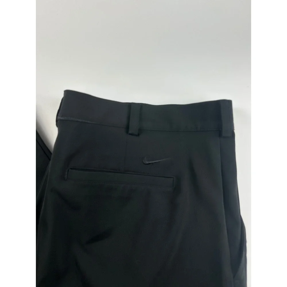 Nike Mens 38x30 Golf Dri-FIT Flat Front Pants Black Performance Trousers